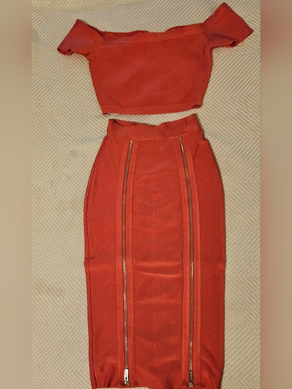 House Of CB High-Waist Peachy Co Ord with Front Zipper Detail